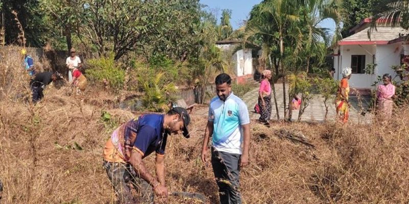 ग्रामदेवता श्री वाघजाई मंदिर साफसफाई